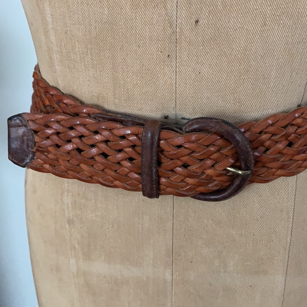 Vintage leather braided belt 32” fits up to 29W - Picture 1 of 6